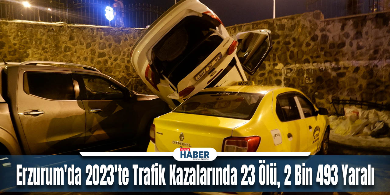 Erzurum'da 2023'te Trafik Kazalarında 23 Ölü, 2 Bin 493 Yaralı