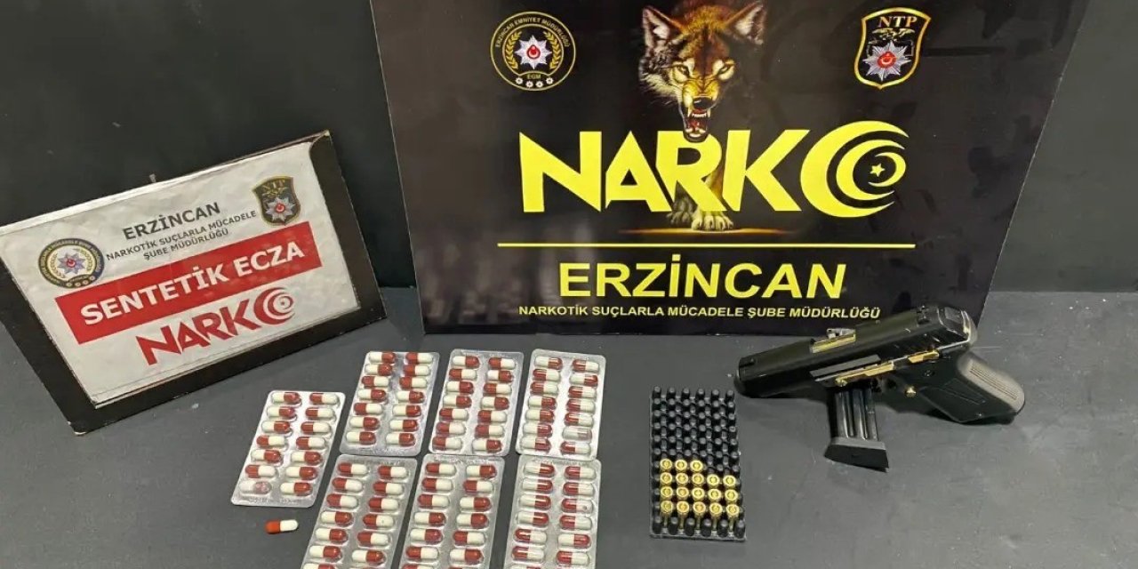 Erzincan'da Büyük Narkotik Operasyonu: 99 Sentetik Ecza ve Silah Ele Geçirildi!
