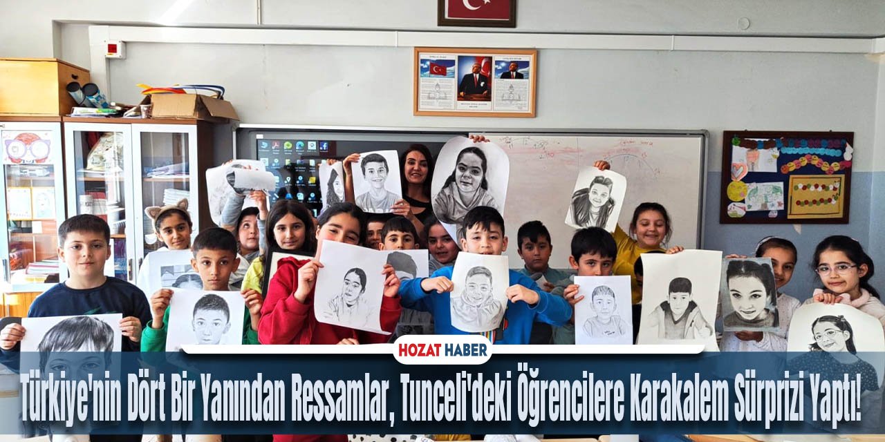 Türkiye'nin Dört Bir Yanından Ressamlar, Tunceli'deki Öğrencilere Karakalem Sürprizi Yaptı!