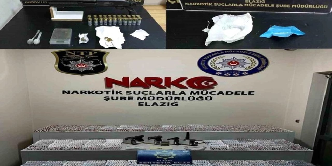 Elazığ'da Uyuşturucu Operasyonu: 4 Şüpheli Gözaltında, Silah ve Uyuşturucu Ele Geçirildi