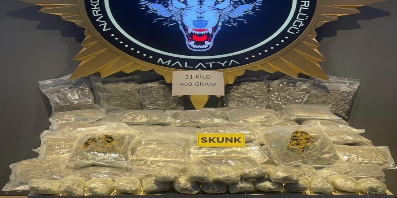 Zehir Tacirlerine Gece Yarısı Operasyon: Malatya'da 31 Kilo Skunk Ele Geçirildi