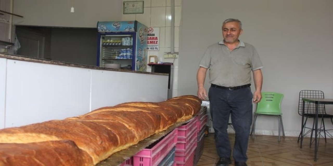 Trabzonlu fırıncının devasa boyuttaki ekmekleri şaşırtıyor