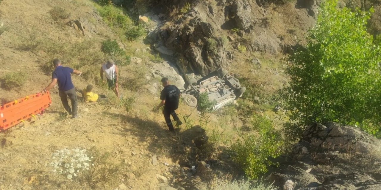 Tunceli'de araç şarampole devrildi: 2 yaralı