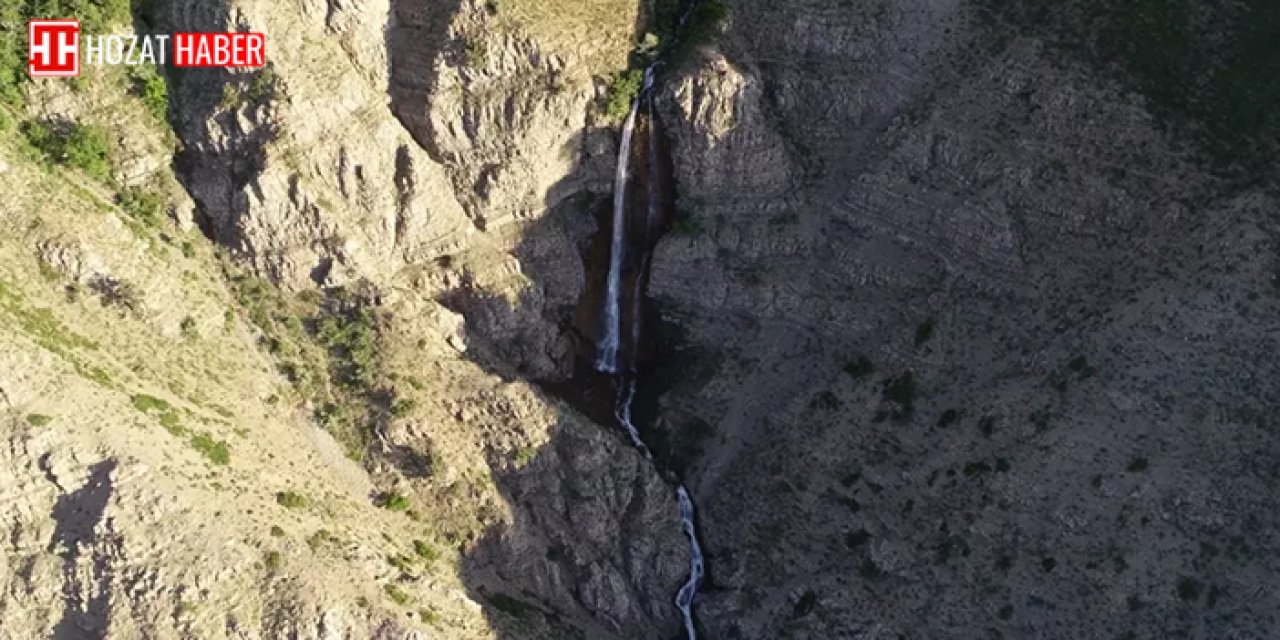 Bingöl'de ulaşımının zor olduğu Yoncalık Şelalesi dronla görüntülendi