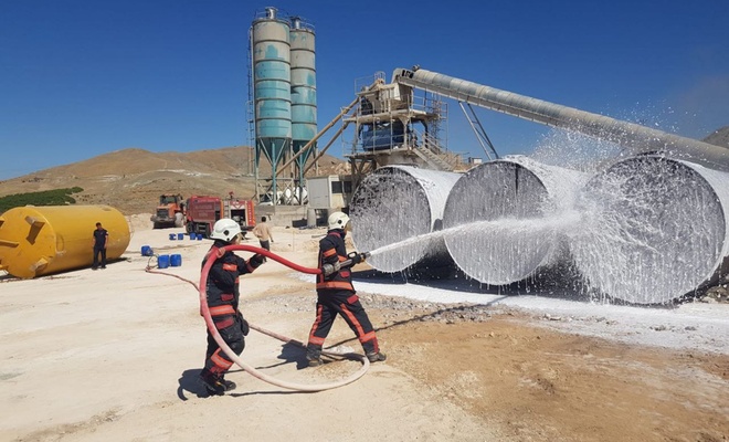 Beton Santralinde Korkutan Yangın