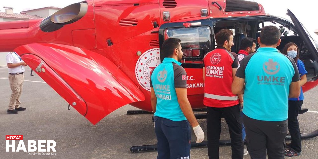 Ambulans helikopter ve uçakla nakledilen çocuk yoğun bakımda