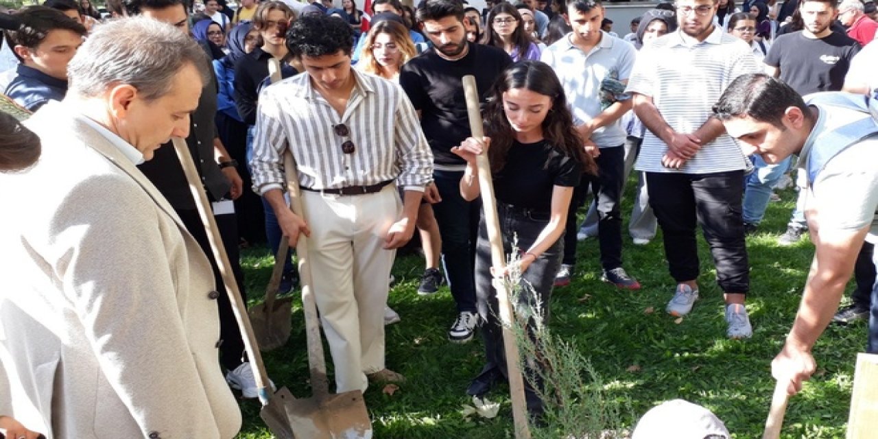 Üniversite öğrencileri fidan dikti