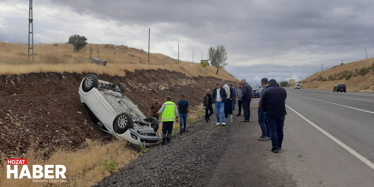 Bingöl’de kontrolden  çıkan otomobil takla attı: 1 yaralı