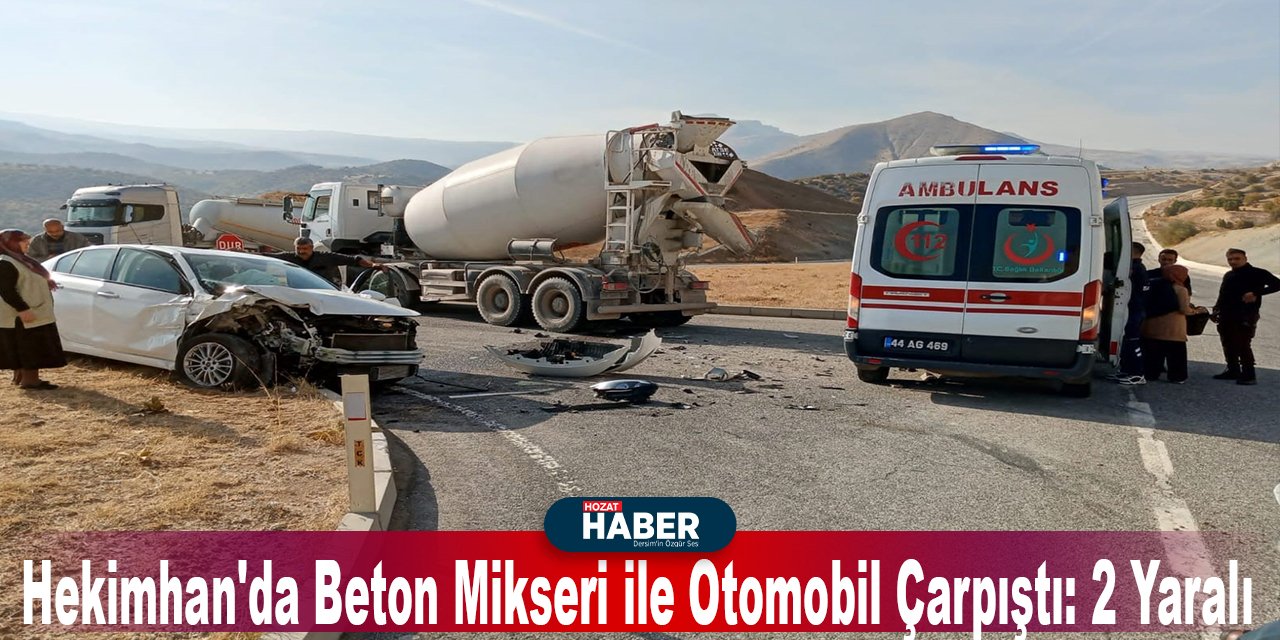 Hekimhan'da Beton Mikseri ile Otomobil Çarpıştı: 2 Yaralı