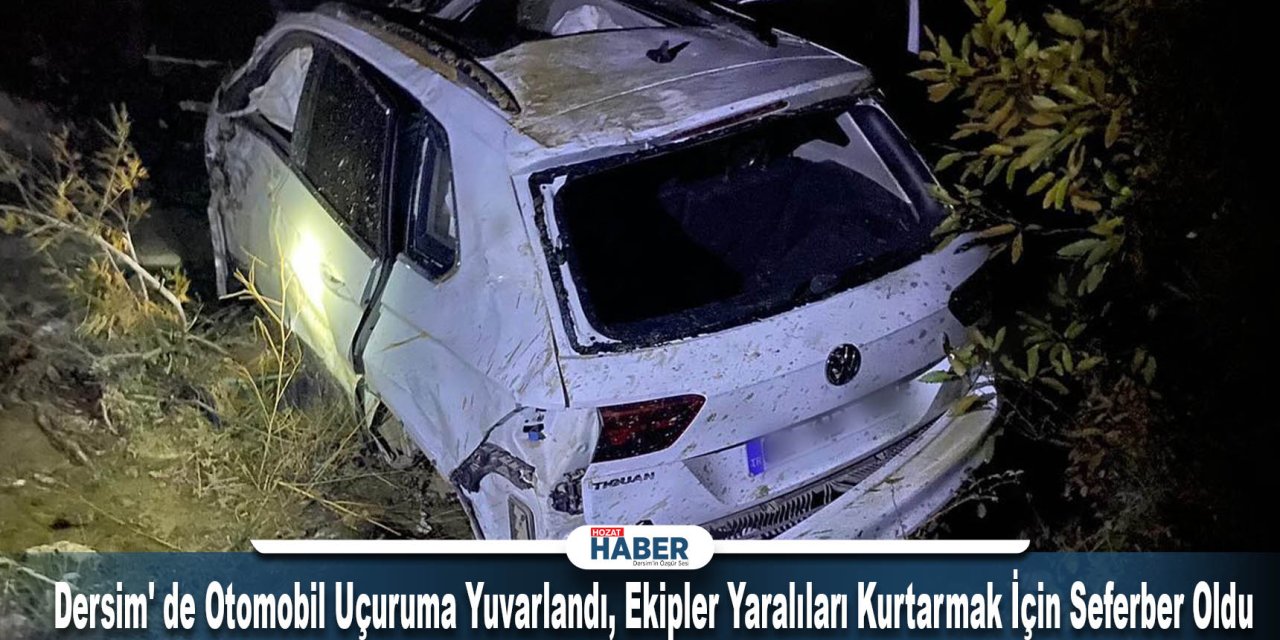 Tunceli'de Otomobil Uçuruma Yuvarlandı: 5 Yaralı