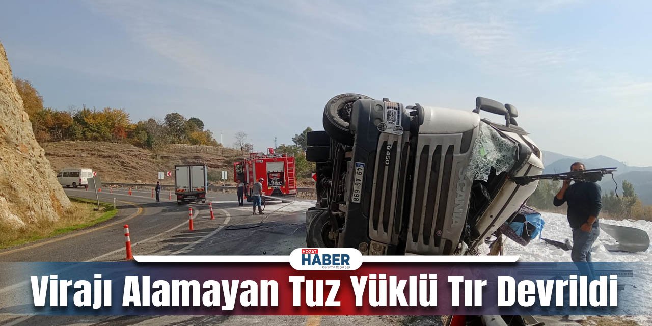 Elazığ'da Tuz Yüklü Tır Devrildi! Ekipler Yaralıyı Kurtarmak İçin Seferber Oldu