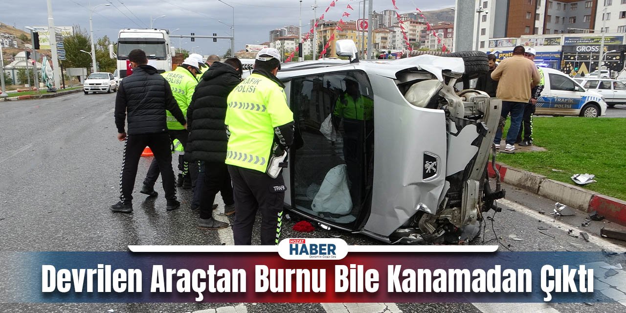 Trafik Kazası:Sürücü Şans Eseri Kurtuldu!