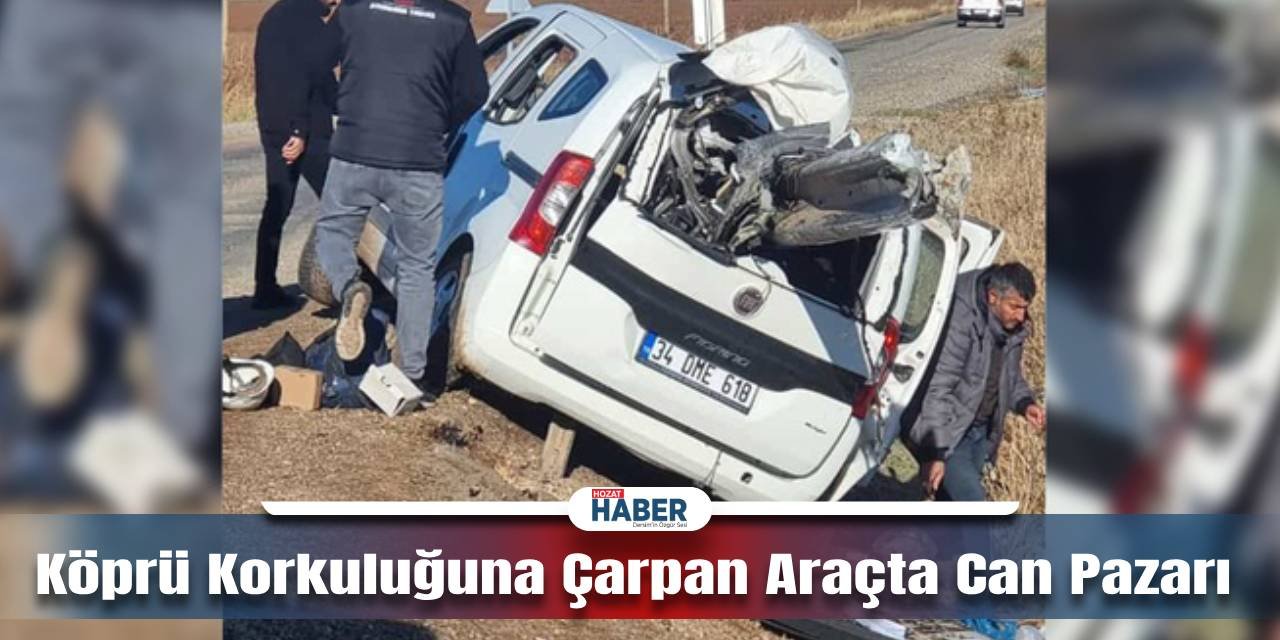 Hafif Ticari Araç Direksiyon Hakimiyeti Kaybederek Köprüye Çarptı