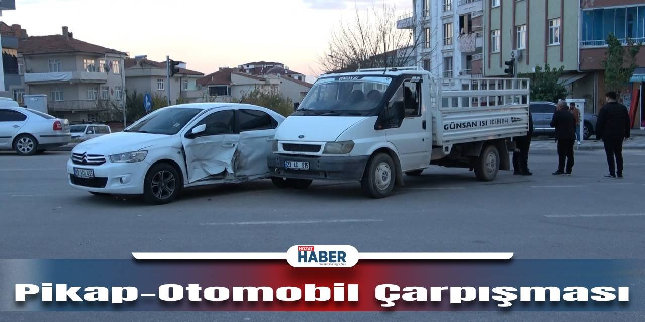 Trafik Kazası Pikap-Otomobil Çarpıştı