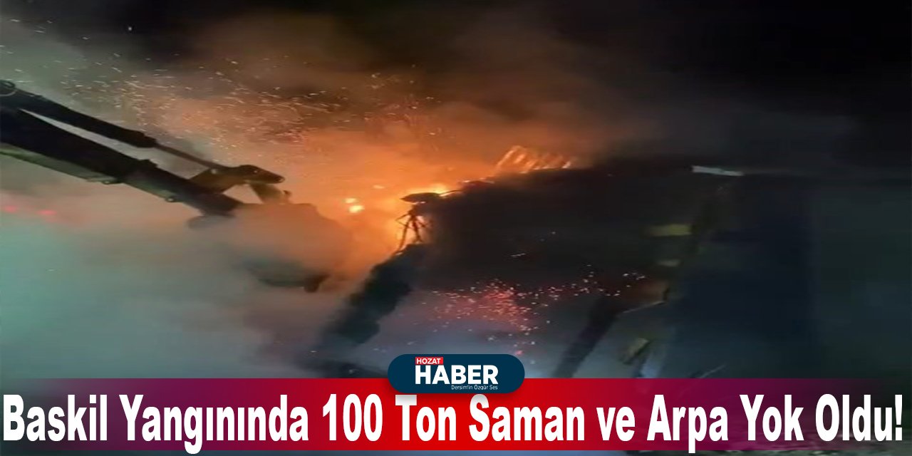 Baskil Yangınında 100 Ton Saman ve Arpa Yok Oldu!