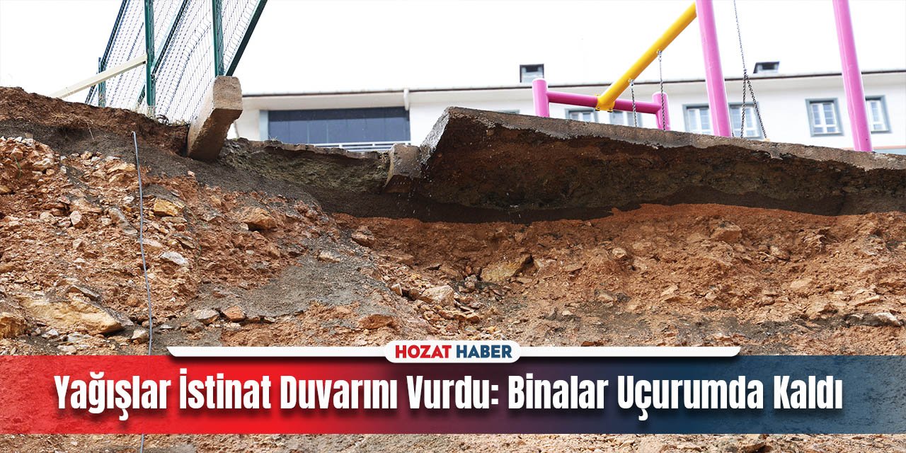 Yağışlar İstinat Duvarını Vurdu: Elazığ’da Binalar Uçurumda Kaldı