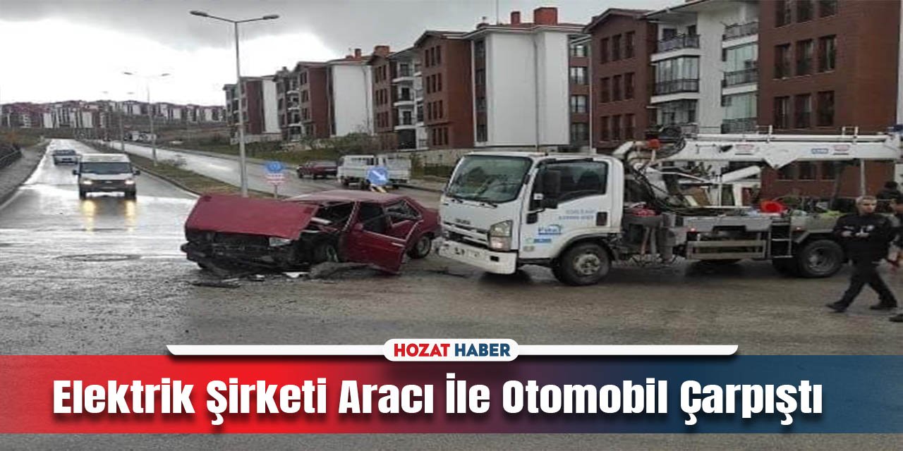 Çatalçeşme Mahallesinde Kaza: Elektrik Şirketi Aracı İle Otomobil Çarpıştı