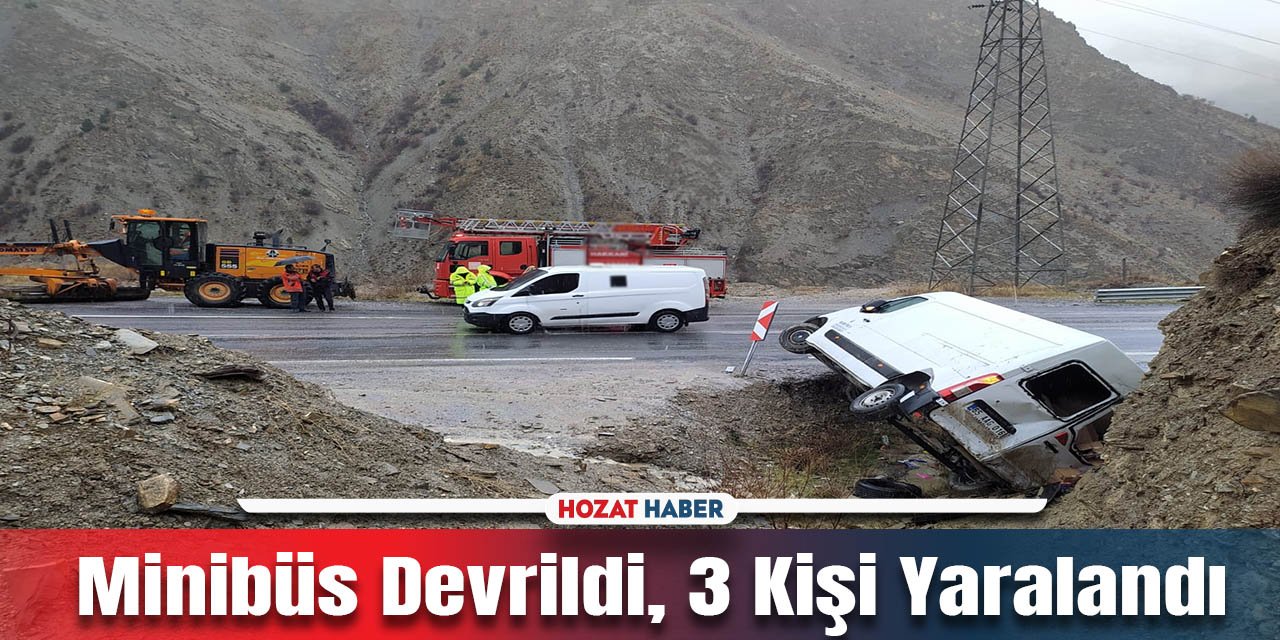 Yağışlı Havada Minibüs Devrildi: 3 Kişi Yaralandı