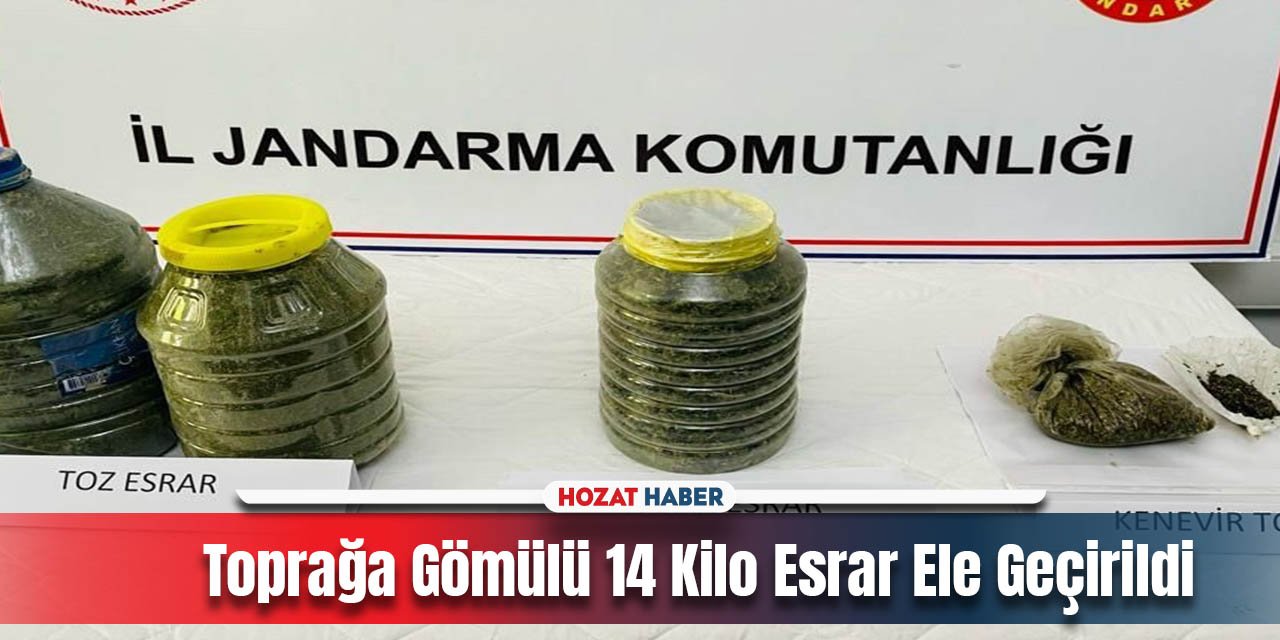 Toprağa Gömülü 14 Kilo Esrar Ele Geçirildi