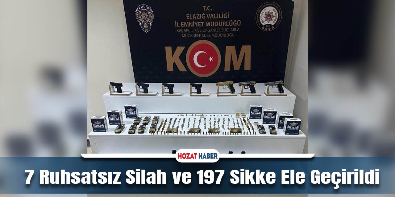 Elazığ'da Polis Operasyonu: 7 Ruhsatsız Silah ve 197 Sikke Ele Geçirildi