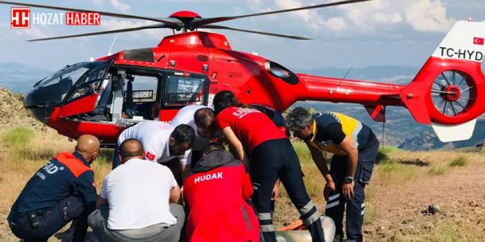 Tunceli'de Dağlık Alanda Ayak Bileği Kırılan Kişi Ambulans Helikopterle Hastaneye Nakledildi